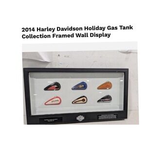HARLEY DAVIDSON 2015 6 Mini Gas Tank Set Shadow Box Art Frame Wall Hang Display.